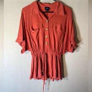 Daytrip Coral Button-Down Women's Shirt